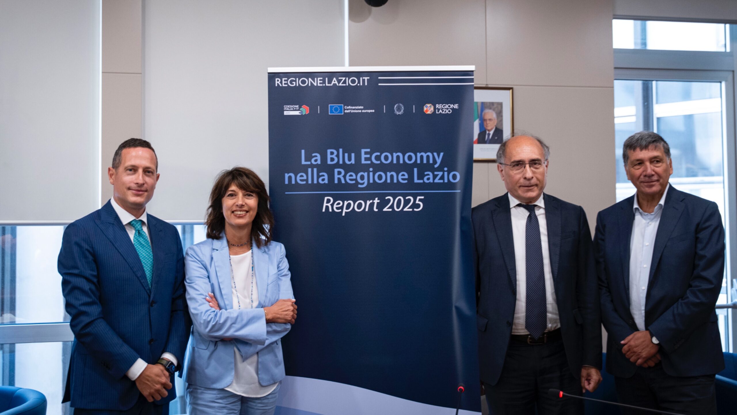 Un momento della conferenza stampa della Regione Lazio sulla Blue Economy svoltasi martedì 15 luglio e a cui tra gli altri, ha partecipato anche la vicepresidente Roberta Angelilli
